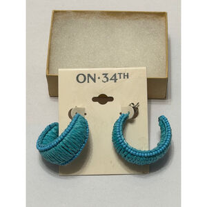ON 34TH Turquoise Beaded Hoop Earrings